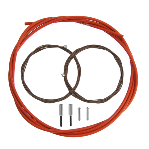 BC-9000 ROAD POLYMER BRAKE CABLE SET- Red